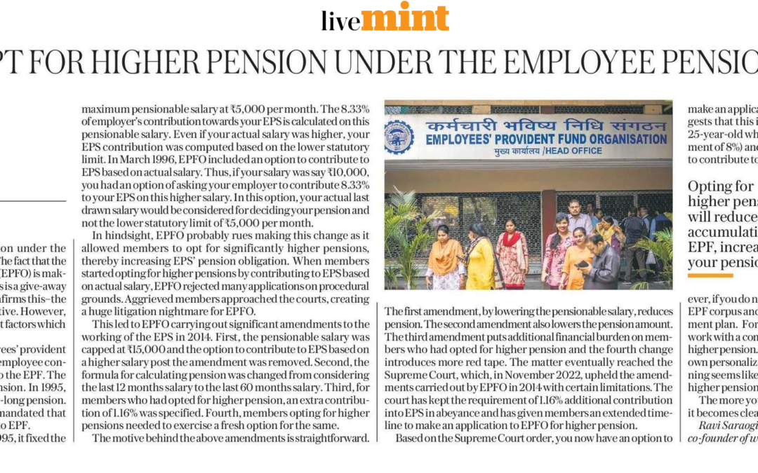 Should you opt for higher pension under the Employee Pension Scheme?